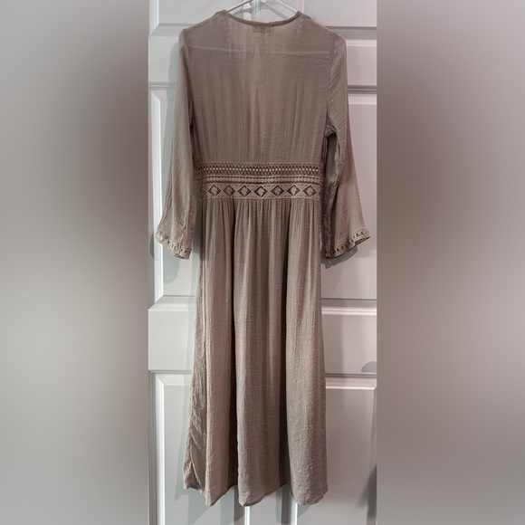 Rebellion Again Embroidered Lace Cardigan Sz M Lightweight Maxi Duster Boho Y2K - Picture 2 of 11